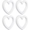 White Foam Heart Wreath Forms for Crafts, DIY Hearts for Wedding, Valentine's Decorations (10 In, 4 Pack)